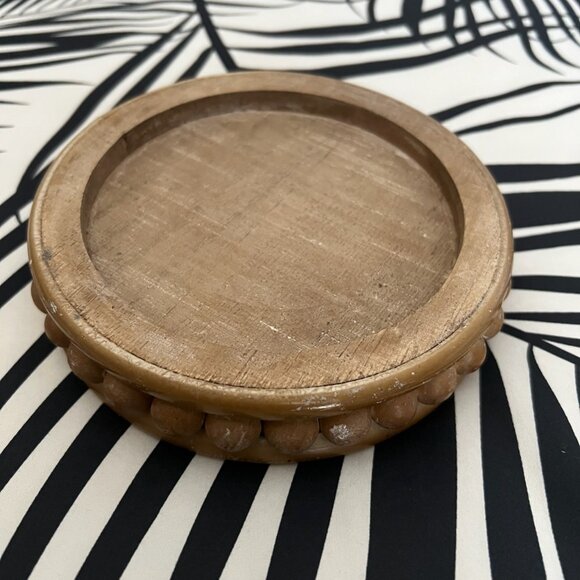 9" Luminara Flameless Flickering Candle & Hobby Lobby Shabby Chic Candle Plate - Picture 3 of 6